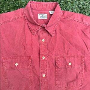 L.L. Bean Mens Sunwashed Canvas Shirt Traditional Fit Gorpcore Outdoor Cottage L